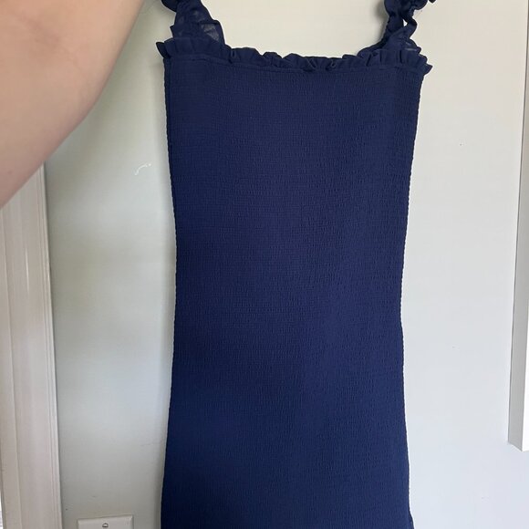Aritzia Wilfred Luella Dress- Navy Blue Mini Dress Size Small - Picture 3 of 6